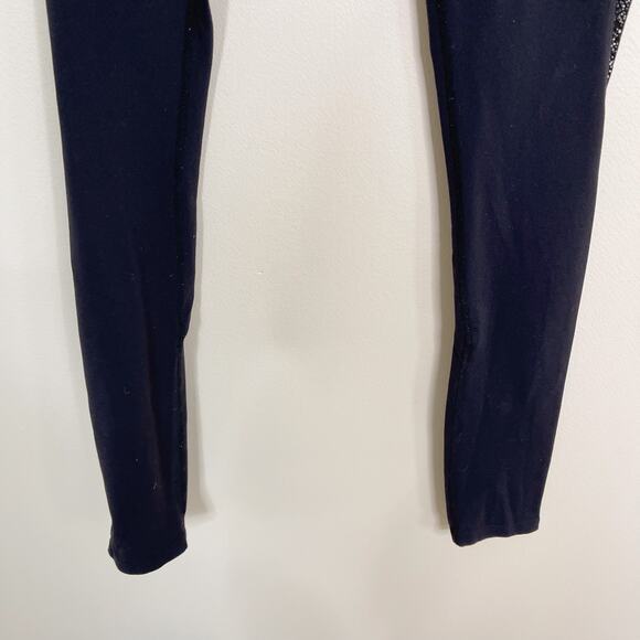 Pure Barre by Splits59 Lace Inset Pieced Leggings Black Medium M Womens Stretch - Picture 5 of 10